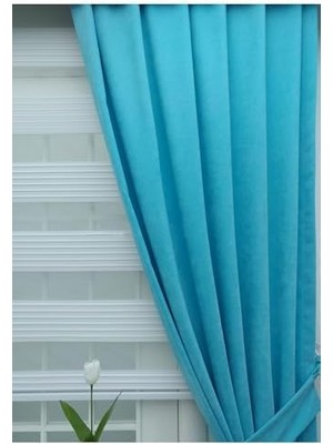 Ev Depo Turkuaz Düz Renk Fon Perde Pilesiz Düz Dikim Ekstrafor Büzgü Tek Kanat TACPTKFONPERDE005, Turkuaz, 90 x 250