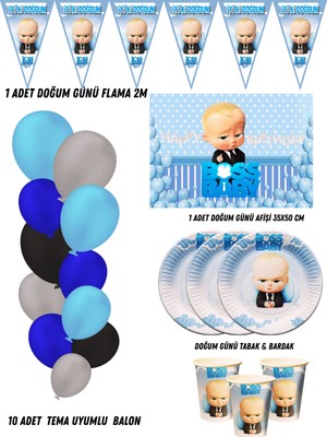 Patron Bebek The Boss Baby 32 Kişilik Doğum Günü Parti Malzemeleri Süsleri Partymix