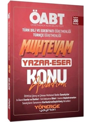 Öabt Türkçe-Edebiyat Muhtevam Yazar Eser Konu Anlatımı