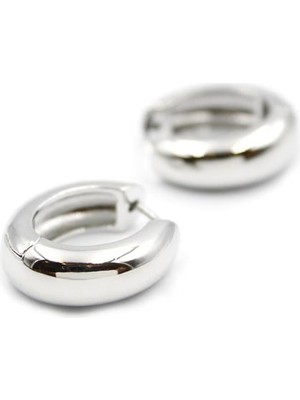 ModaSize Oval Halka Küpe - Gümüş