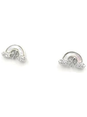 ModaSize Gümüş Iğneli Gökkuşağı Küpe - Gümüş