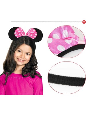 Eco Port Pembe Fiyonklu Minnie Mouse Tacı Mini Kulak