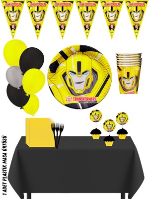 Transformers Bumblebee 16 Kişilik Doğum Günü Parti Süsleri Seti