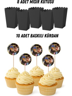 Harry Potter Temalı Doğum Günü Mısır Kutusu Baskılı Kürdan Seti