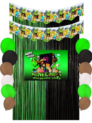 Minecraft Doğum Günü Parti Malzemeleri Süsleri Mixxi Set