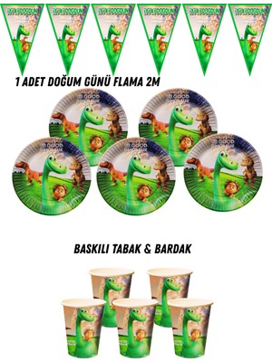Dinozor 24 Kişilik Tabak , Bardak , Flama Bayrak Doğum Günü Set