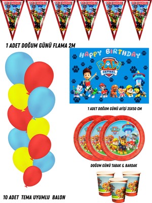 Paw Patrol Ryder 32 Kişilik Doğum Günü Parti Malzemeleri Süsleri Partymix