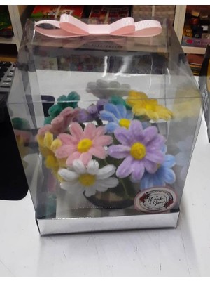 Çiçek- Renkli Papatya - Yapay Şönil Çiçek