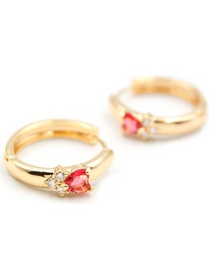 ModaSize Kalp Halka Küpe - Kırmızı