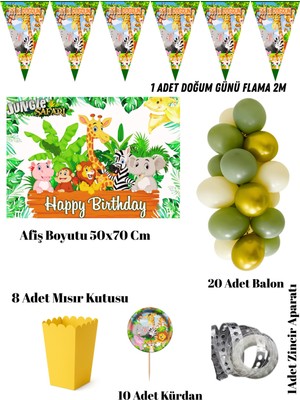 Safari Hayvanlar Doğum Günü Parti Seti