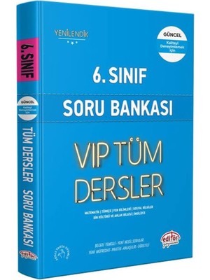 Editör 6. Sınıf Vıp Tüm Dersler Soru Bankası Mavi Kitap