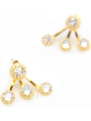 ModaSize Çoklu Taşlı Küpe - Altın