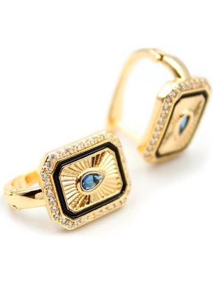 ModaSize Damla Taşlı Küpe - Mavi