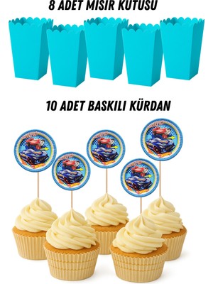 Hotwhels Ateşli Tekerler Temalı Doğum Günü Mısır Kutusu Baskılı Kürdan Seti