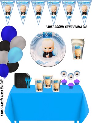 Patron Bebek The Boss Baby 32 Kişilik Doğum Günü Parti Süsleri Seti