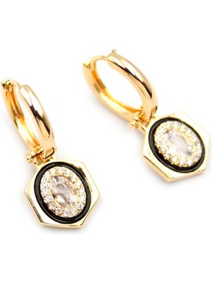 ModaSize Taşlı Küpe - Beyaz