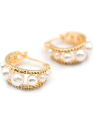 ModaSize Inci Halka Küpe - Altın