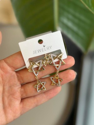 ModaSize Sallantılı Yıldız Küpe - Altın