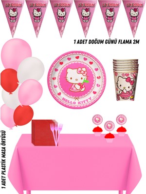 Hello Kitty 24 Kişilik Doğum Günü Parti Süsleri Seti