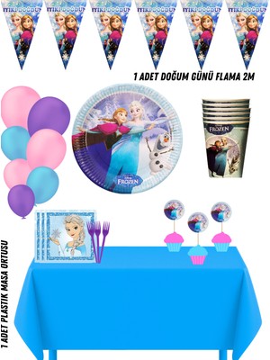 Frozen Elsa 16 Kişilik Doğum Günü Parti Süsleri Seti