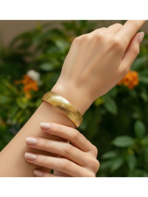 Kuyumcu Nurettin 9 gr (Gram) Yatırımlık Işçiliksiz Kalemli Aynalı Şarnel Bilezik 22 Ayar Altın