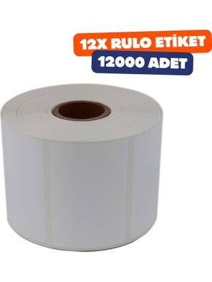 Pp Opak Etiket 60MM x 40MM Ruloda 1000 Adet 12 Rulo Toplamda 12000 Adet Etiket Yırtılmaya Dayanıklı