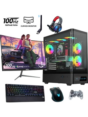 Izoly T13 x Ryzen 5 5500 16GB 512GB M.2 Nvme Gtx 1660 Super 6gb 24"100Hz Oyuncu Masaüstü Bilgisayarı