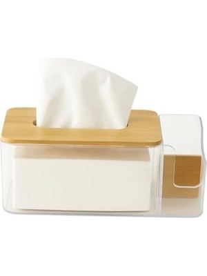 Bambulu Şeffaf Peçetelik ve Organizer – Çok Amaçlı Masa Düzenleyici, Modern Minimalist Tasarım