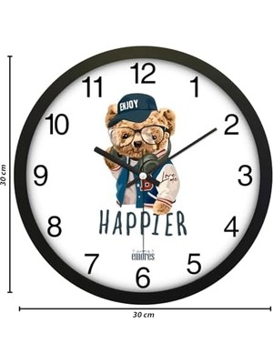 30 cm Gerçek Cam Sessiz Mekanizma Duvar Saati