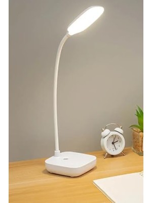 Kablosuz Şarjlı Dokunmatik Üç Renk LED Masa Lambası Ders Çalışma Okuma Işığı Dimmer Ayarlı Wb-01