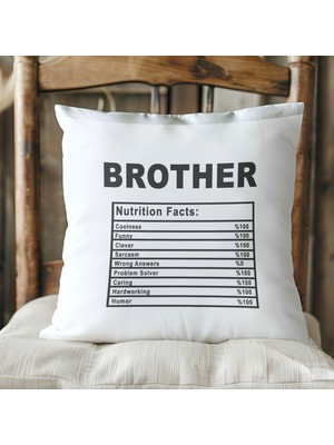 Qoeuyl Boutique Brother Nutrition Facts Abi Erkek Kardeş Baskılı Elyaf Dolgulu Hediyelik Yastık