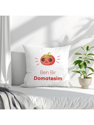 Qoeuyl Boutique Ben Bir Pizzayım Baskılı Eş Sevgili Arkadaş Hediyelik Elyaf Dolgulu Dekoratif Yastık