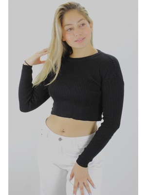 Egecen Crop Triko Siyah - 1352.55
