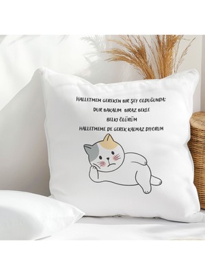 Qoeuyl Boutique Halletmeme De Gerek Kalmaz Baskılı Komik Hediyelik Elyaf Dolgulu Saten Dekoratif Yastık