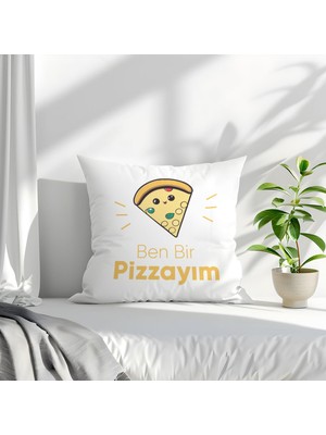Qoeuyl Boutique Ben Bir Fıstığım Baskılı Eş Sevgili Arkadaş Hediyelik Elyaf Dolgulu Dekoratif Yastık