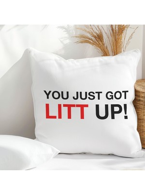 Qoeuyl Boutique You Just Got Litt Up Baskılı Suits Hediyelik Elyaf Dolgulu Dekoratif Yastık