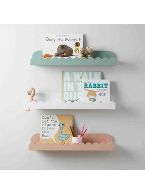 3'lü Dekoratif Montessori Çocuk Odası Raf Seti 60 cm
