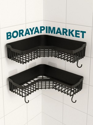 Banyo Mutfak Köşe Rafı Kendinden Yapışkanlı Organizer Duş Köşe Rafı