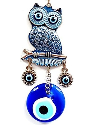 Nazar Boncuklu Lacivert Mini Duvar Süsü