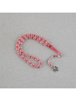 Lapisdo Kedigözü Alpaka Püsküllü Beyzi Kesim 7X11MM Tesbih- Kırmızı