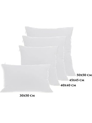 Ölçü Seçenekli 2'li Kırlent Kılıfı Dekoratif Düz Sade Kadife Dokulu Yapılabilir 40X40 cm Beyaz