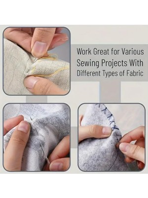 55 Parça Dikiş Iğnesi Seti Yorgan Etamin Kanaviçe Iğnesi Paslanmaz Çelik El Dikişi Hobi Terzi Kullanımı