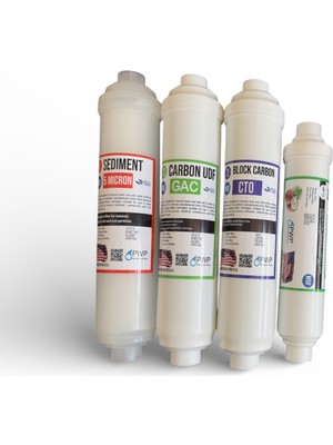 Tüm Kapalı Kasa Su Arıtma Cihazlarına Uyumlu 4'lü Filtre Seti Premium