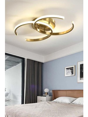 Fer Avize Noris Modern Tasarım Eskitme Renk Salon Mutfak Hol Beyaz LED 2 Li Avize