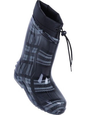 Skuaiter Skuaıter Siyah Ekose Termal Kürklü Erkek Çocuk Çizme Bot