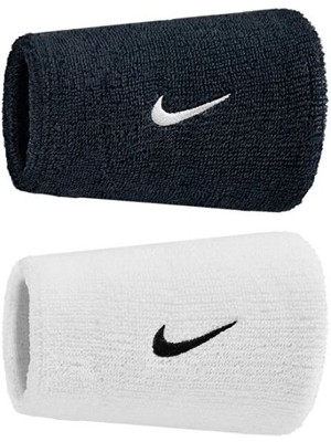 Nike Swoosh Classic Big Wristband Unisex Siyah Beyaz Havlu Bileklik N.101.2406.036.OS