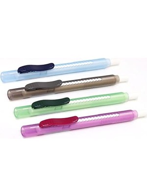 Clic Eraser 2 Sürgülü Kalem Silgi Şeffaf Gövdeli, Siyah