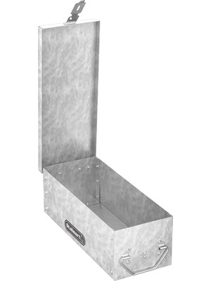 Katlanır Saplı Kilit Kutusu - Değerli Eşyaları, Nakit, Mücevher ve Silahları Güvence Altına Almak Için Istiflenebilir Tasarımlı Dayanıklı Metal Saklama Sandığı (Gümüş)