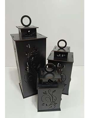 Ahşap Dekoratif Mumluk Siyah 2