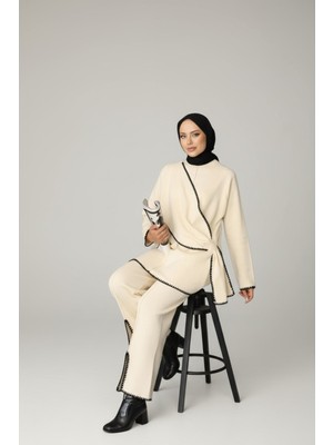 Newco Kadın Camel Pantolon Tunik Ikili Tesettür Çoban Dikişli Takım